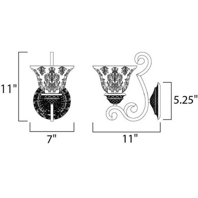 Oil Rubbed Bronze Glass Shade Wall Sconce