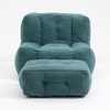 Cesicia 36.6 in-W x 38.6 in-D x 30.1 in-H Black Velvet Bean Bag Seats With Ottoman - 2 of 4