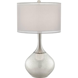 Possini Euro Design Swift Modern Table Lamp 30 1/2" Tall Mercury Glass Double Shade for Bedroom Living Room House Bedside Nightstand Office Entryway - 1 of 4
