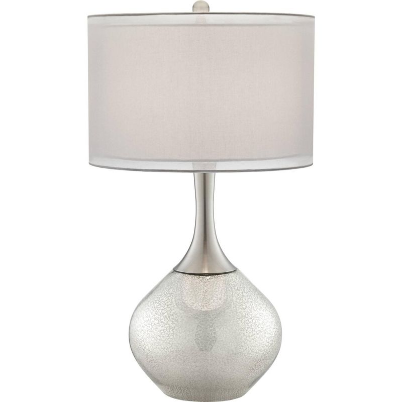 Possini Euro Design Swift Modern Table Lamp 30 1/2" Tall Mercury Glass Double Shade for Bedroom Living Room House Bedside Nightstand Office Entryway, 1 of 11