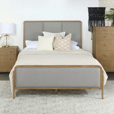 Queen Size Platform Bed with Upholstered Headboard for Bedroom