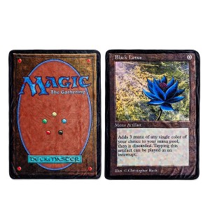 Surreal Entertainment Magic: The Gathering Black Lotus Card Double-Sided Fleece Throw Blanket | 45 x 60 Inches - 1 of 4