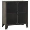 vidaXL Storage Cabinets 2 pcs Gray 28.3"x14.2"x32.3" Metal and MDF - 3 of 4