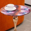 Small Metal Round End Table with Mermaid Tail Pedestal and Tray-Style Top for Living Room - 2 of 4