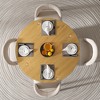 Wooakway 30"H Rattan Round Wood Dining Table Kitchen Table Conference Table with Criss Cross Legs - 3 of 4