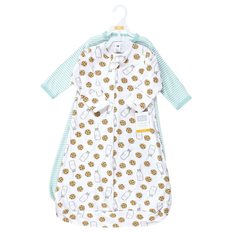 Hudson Baby Cotton Long-Sleeve Wearable Sleeping Bag, Sack, Blanket, Mint Milk Cookies Long Sleeve, 2 of 5