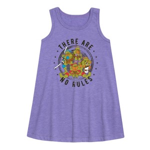 - Teenage Mutant Ninja Turtles - Leo and Brothers There Are No Rules Graphic Sleeveless Aline Dress - 1 of 3