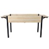 WELLFOR Rectangular Wood Outdoor Garden Bed Light Brown 23.6"x62.5" - 2 of 4