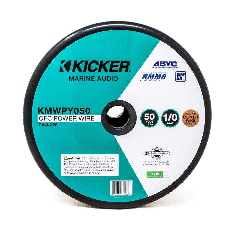 Kicker 47KMWPY050 Marine 1/0awg Power Wire, 50ft, Yellow, 2 of 4