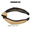 Unique Bargains Women's Fashion Non Slip Straw Knotted Headband Khaki Black 1 Pc - 4 of 4