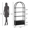Arched Bookshelf, Bookcase Display Racks Tall Standing Bookshelves, 4 Tier Book Shelf Board and Studry Metal Frame, Accent Bookshelf for Living Room - 2 of 4