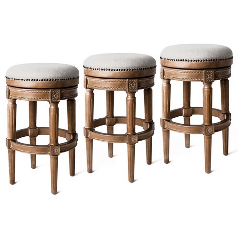 Maven Lane Pullman Backless Bar Stool in Alabaster White Finish w