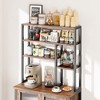 64.5" Kitchen Bakers Rack with Storage Cabinet, 5-Tier Microwave Stand with Fluted Glass Doors, Freestanding Industrial Coffee Bar Station, Retro - 3 of 4