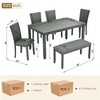 GDFStudio Maeve Rustic 6 Piece Rubberwood Upholstered Dining Set - 3 of 4