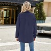 Womens Cotton Button Down Shirts Casual Long Sleeve V Neck Wrinkle Free Dress Shirt Roll Up Loose Plain Blouses Tops - 2 of 4