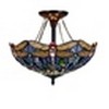 Homestock Sunniva Dragonfly Tiffany-Style Dark Bronze 2 Light Semi-Flush Ceiling Fixture 16" Wide - 2 of 4