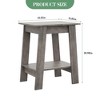 Side Table, End Table with 2-Tier Storage Shelf, Sofa Table for Small Space, Square Nightstand for Entryway, Farmhouse, Living Room, Easy Assembly - 2 of 4