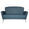 Loveseat with Chrome Legs Dillon Bonded Leather Blue - OSP Home Furnishings: Silver Ion Antimicrobial, MDF Frame - 2 of 4