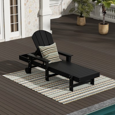 WestinTrends Malibu Reclining Chaise Lounge With Arms & Wheels