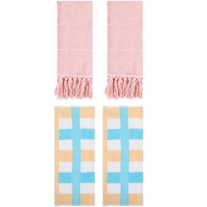 REGALWOVEN 4 Pcs Cotton Bathroom Hand Towels for Home Decoration - 1 of 4