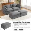 Whisen 75" Modern Design Sofa Couch, Large Loveseat Sofa with 2 Movable Ottomans and Side Storage Pockets - 4 of 4