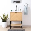 JONATHAN Y Juhl Chevron-Front Modern Minimalist 2-Shelf Bath Vanity Cabinet Only (Sink Basin Not Included) - 2 of 4