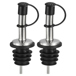 Unique Bargains Bar Supplies Oil Vinegar Dispenser Wine Stainless Steel Bottle Pourers 2 Pcs - 1 of 4