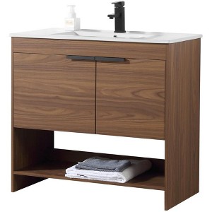 Fine Fixtures Phoenix Bathroom Vanity with White Ceramic Sink - Full Assembly Required - 1 of 4