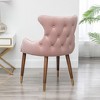 CAVINAS Modern Velvet Accent Chair with Nailhead Trim,Button Tufted Back Lounge Chair,Solid Rubberwood Legs Living Room Armchair - 3 of 4