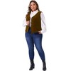 Agnes Orinda Women's Plus Size Steampunk Velvet Sleeveless Button Down V Neck Suit Vests - 3 of 4