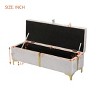 Elegant Upholstered Storage Ottoman Bench with Metal Legs, Storage Bench for Bedroom, Living Room-Maison Boucle - 4 of 4