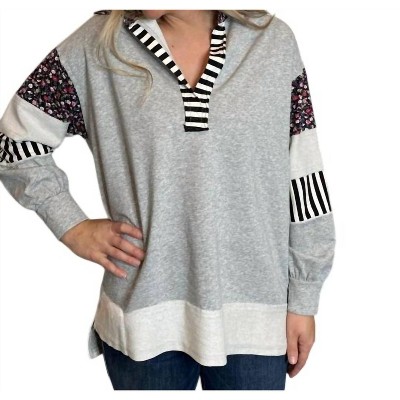 Women's Floral Multi Rugby Oversized Top - umgee