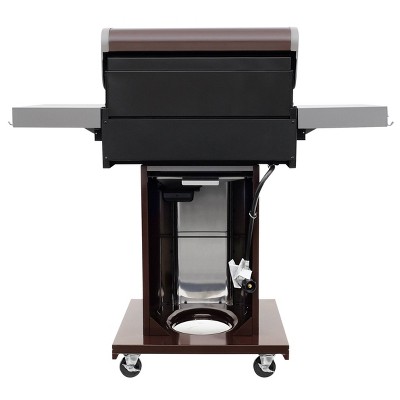Mocha Stainless Steel 3-Burner Propane Gas Grill with Foldable Side Tables