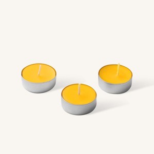 Hyoola Yellow Beeswax Tealights in Aluminum Cup - 4 Hours - 24 Pack - 1 of 3