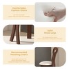 QingMoon Key-Design Dining Chairs Set of 2, PU Leather Solid Wooden Kitchen Chairs with White Round Cushion, Home Chair for Living Room - 2 of 4