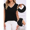 INSPIRE CHIC Women's V Neck Sleeveless Ribbed Contrast Color Trim Sweater Vest - 2 of 4