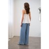 Women's Elastic Waist Leg-wide Pants - Elle Grey - 2 of 4
