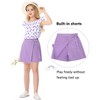 Girls Outfits Ruffle Sleeveless Tops and Skirt Shorts 2-Piece Summer Clothing Set for Kids Purple 5-6 Years - 2 of 4