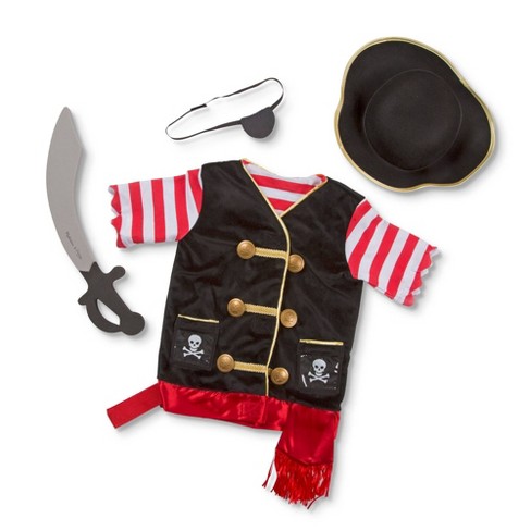 Melissa & Doug Pirate Role Play Costume Dress-up Set With Hat, Sword, And  Eye Patch : Target