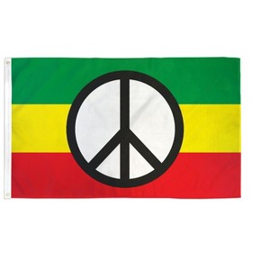 Maison 3x5 Ft Peace Sign Symbol Rasta Poly Flag Perfect For Outdoor & Indoor Use - 1 of 3