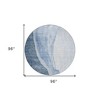 Navy Blue And Sky Blue Abstract Washable Indoor Outdoor Area Rug - 3 of 4