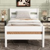 FONTOI Twin Bed Frame with Single Panel Headboard Footboard, Wooden Platform Bed, Wood Slat Support Mattress Foundation,  78.3"*41.5"*35.4" - 2 of 4