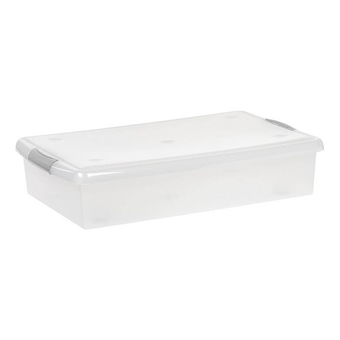 40qt Sliding Underbed Storage Bin With Buckle Latches Clear : Target