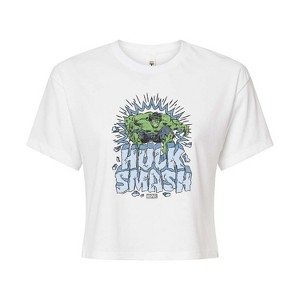 Women's - Marvel - Hulk Smash Cropped Graphic T-Shirt - 1 of 4