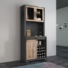 Farmhouse Kitchen Cabinets With Sliding Barn Door, Bar Cabinet with Warp-Resistant Premium Particle Board, Coffee Bar Cabinet-Cuddlewood - 2 of 4