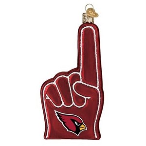 Old World Christmas Blown Glass Ornament for Christmas Tree, Arizona Cardinals Foam Finger - 1 of 4