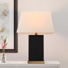 LNC Flabellum 26-in Modern Bedside/Standard Table Lamps, Gold and Matte Black Resin with Fabric Shade - 2 of 4