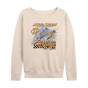 Women's - Star Wars - Ywing Lightweight French Terry Wide Neck Long Sleeve Shirt - 1 of 4