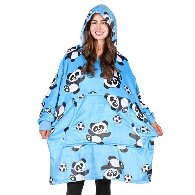 Tirrinia Women Printed Oversized Fleece Wearable Blanket Hoodie Sweatshirt Soft Cozy Gift Wife Woman