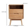 Solid Wood Modern Nightstand Oak Bedside Cabinet Nordic Style Bedroom Storage - 3 of 4